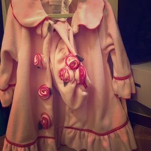 Never worn...Rose coat and hat